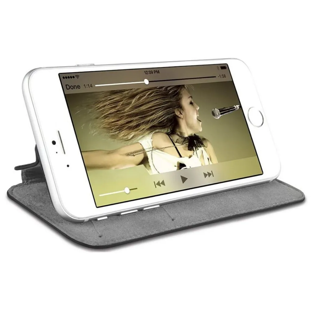 Premiumfodral i mjukt nappaläder, Twelve South SurfacePad för iPhone 7/8/SE(2), med inbyggda fack och handsfree-stativfunktion