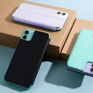 Twelve South SurfacePad iPhone 11 odiniai dėklai-piniginės, žalios, juodos ir levandų spalvos, su užlenkiamu atvartu ir stovu