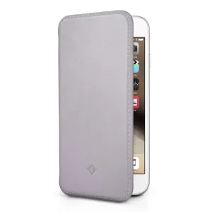 Twelve South SurfacePad leather folio case for iPhone 6/6s Plus, shown partially open with iPhone inside