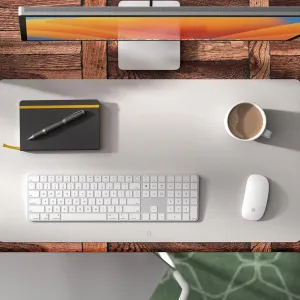 Twelve South DeskPad helehall lauamatt klaviatuuri ja hiirega puidust töölaual
