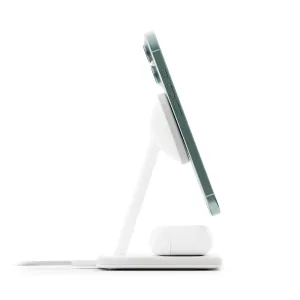 Twelve South HiRise 2 Deluxe trådløst ladestativ med vinklet telefonholder og AirPods-etui