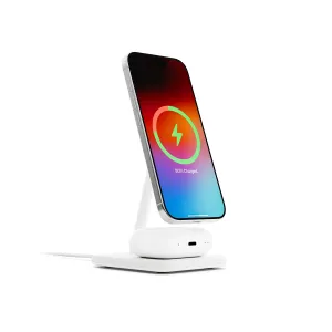 Twelve South HiRise 2 Deluxe hvitt trådløst ladestativ til iPhone med justerbar visningsvinkel