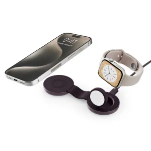 Twelve South Butterfly™ SE taitettava magneettinen laturi iPhonelle ja Apple Watchille, Midnight Plum -värissä