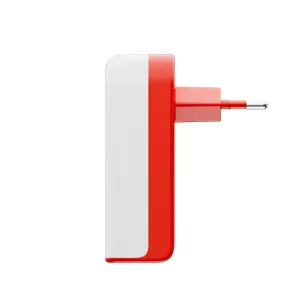 Twelve South PlugBug 50W USB-C -laturi, kompakti punavalkoinen seinälaturi taitettavalla pistokkeella