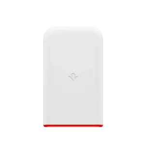 Twelve South PlugBug 50 W USB-C-seinälaturi valkoisena punaisella yksityiskohdalla ja kohokuvioidulla logolla, kompakti matkalaturi