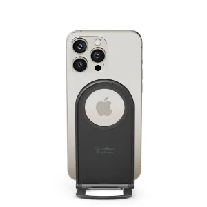 Soporte magnético para teléfono Twelve South Curve Nano fijado en la parte trasera de un smartphone