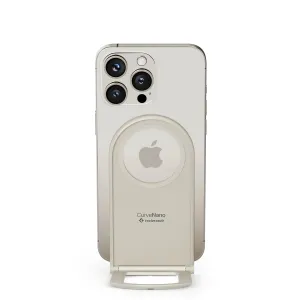 Twelve South Curve Nano taitettava magneettinen puhelinteline, joka pitää iPhonen pystyasennossa, dyyninbeige