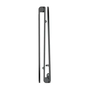Twelve South Curve Mini foldbart tabletstativ i skifergrå, vist fra siden med justerbart hængseldesign.