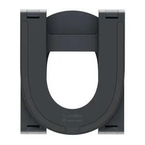 Twelve South Curve Mini foldbart tabletstativ i skifer, set forfra med buet aluminiumsramme