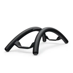 Twelve South BookArc Flex vertical laptop stand in matte black, a minimalist desktop cradle for MacBook.
