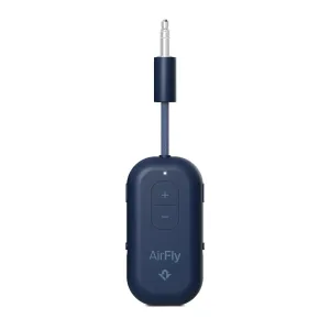 Transmetteur audio sans fil Twelve South AirFly Pro 2 bleu foncé avec prise 3,5 mm et commandes de volume