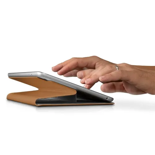 Twelve South SurfacePad läderfodral för iPad mini 5 i stativläge för handsfree-visning