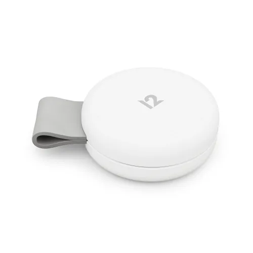 Twelve South butterFly SE kompakte weiße faltbare kabellose 2-in-1-Ladestation mit grauem Band
